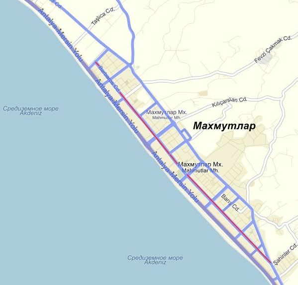 Карта турции махмутлар